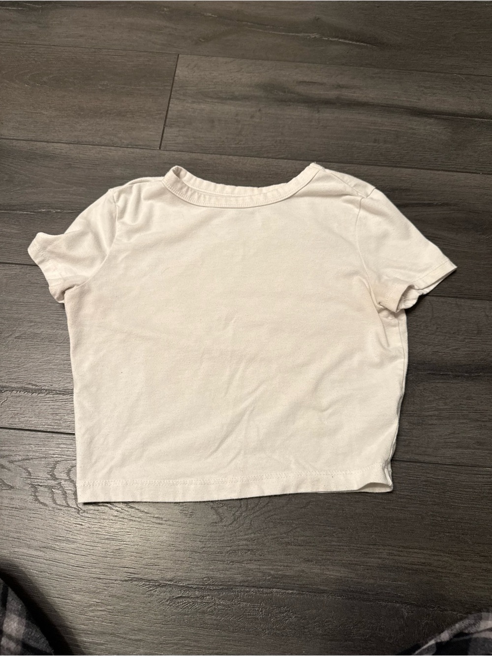 Simple Short Sleeve Crop Tee - Soft Cream